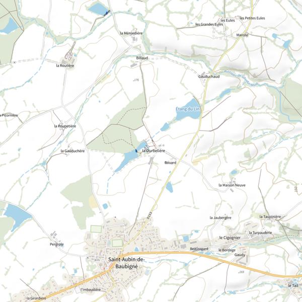 Plan cartographique de Plan d'eau de la Durbeliere