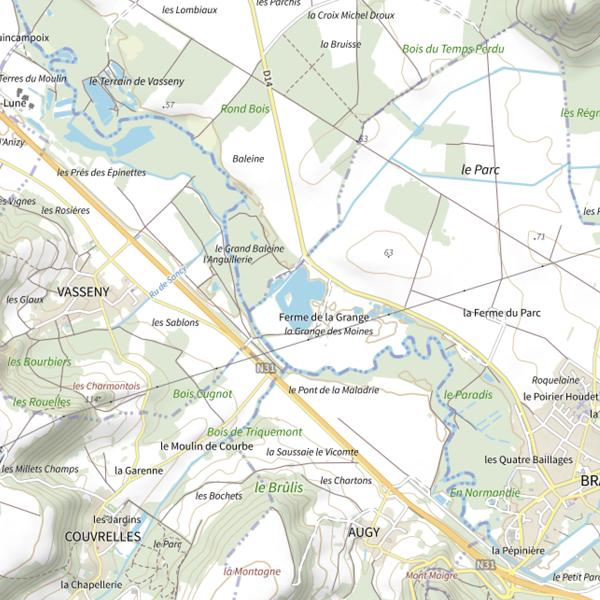 Plan cartographique de Plan d'Eau de la Ferme de la Grange