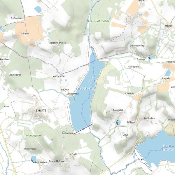 Plan cartographique de Plan d'eau de La Ganne