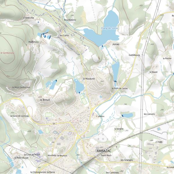 Plan cartographique de Plan d'eau de la Mazaurie