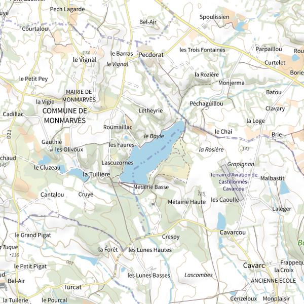 Plan cartographique de Plan d'eau de La Nette