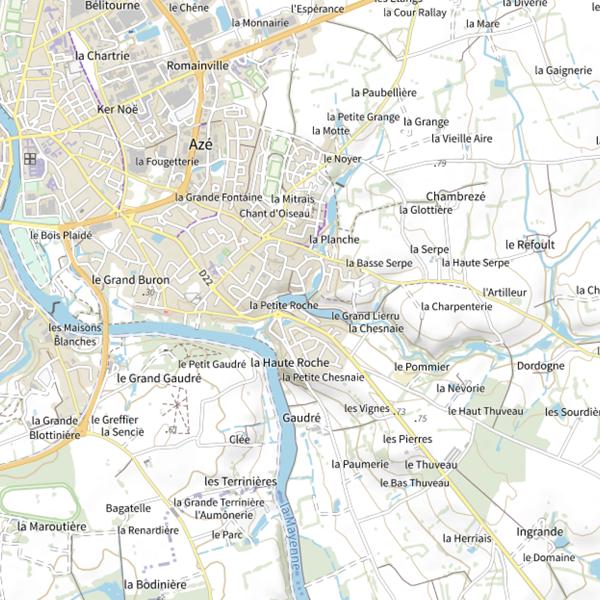 Plan cartographique de Plan d'Eau de la Petite Roche (Château-Gontier-sur-Mayenne)