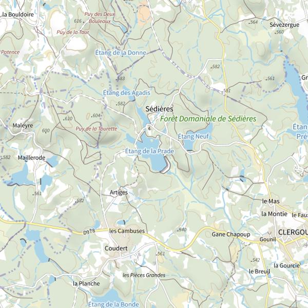 Plan cartographique de Plan d'Eau de la Prade