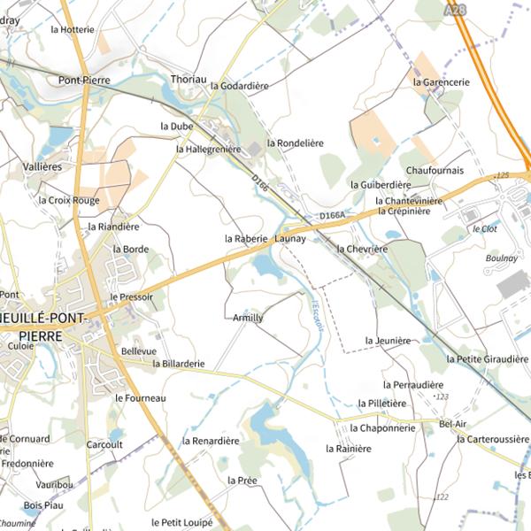 Plan cartographique de Plan d'Eau de la Rainiere