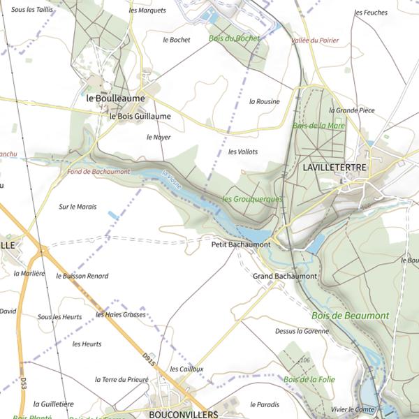Plan cartographique de Plan d'Eau de la Source aux Cochons