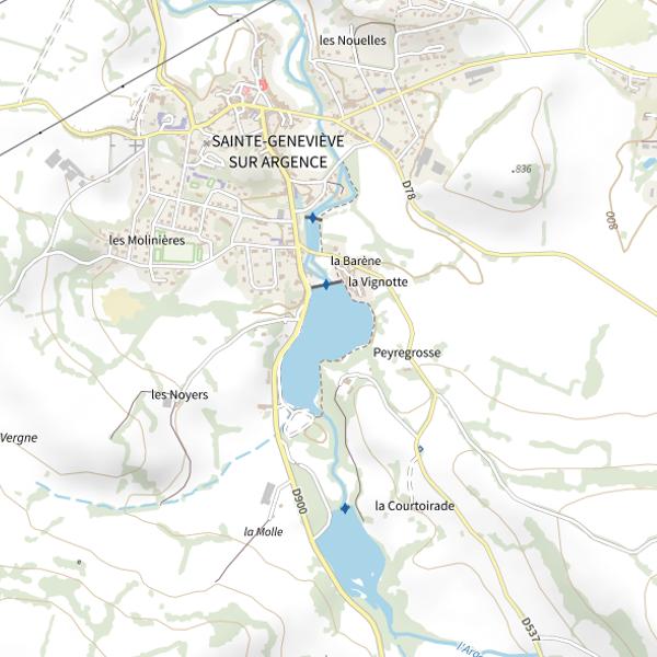 Plan cartographique de Plan d'eau de la Vignotte (lâchers de truites)