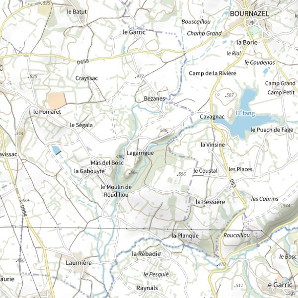 Plan cartographique de Plan d'eau de Lagarrigue (no kill intégral)