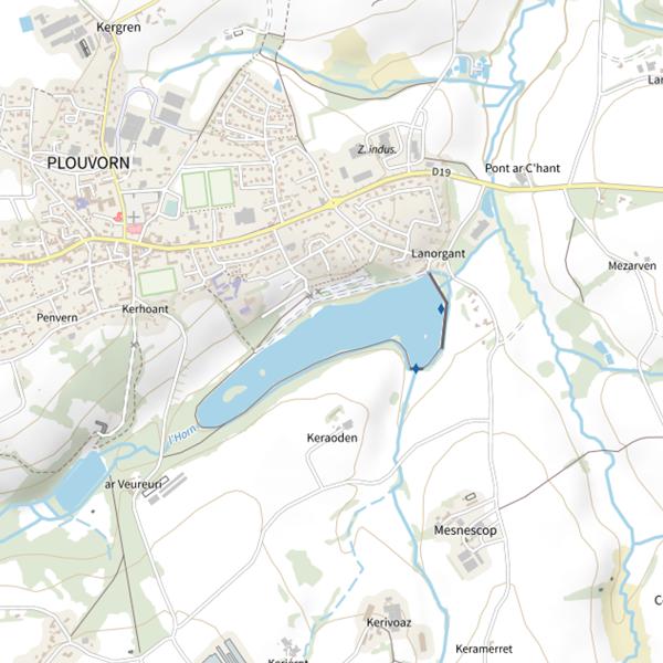 Plan cartographique de Plan d'Eau de Lannorgant