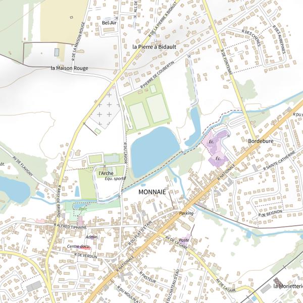 Plan cartographique de Plan d'Eau de l'Arche