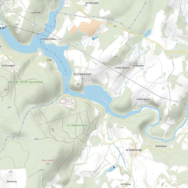 Plan cartographique de Plan d'Eau de Larron