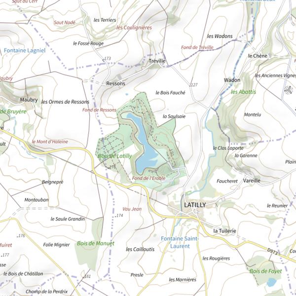 Plan cartographique de Plan d'Eau de Latilly