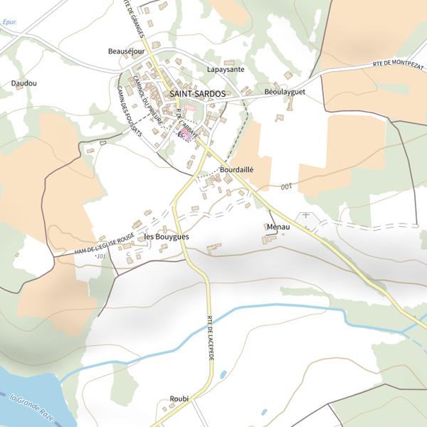 Plan cartographique de Plan d'eau de Le Burgas (Saint-Sardos)