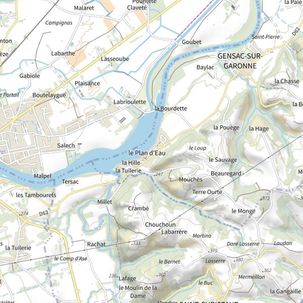 Plan cartographique de Plan d'eau de Léojac