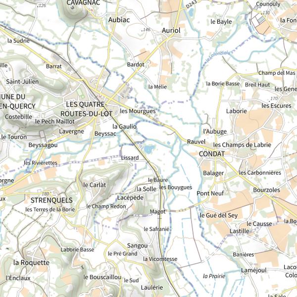 Plan cartographique de Plan d'Eau de les Quatres-Routes