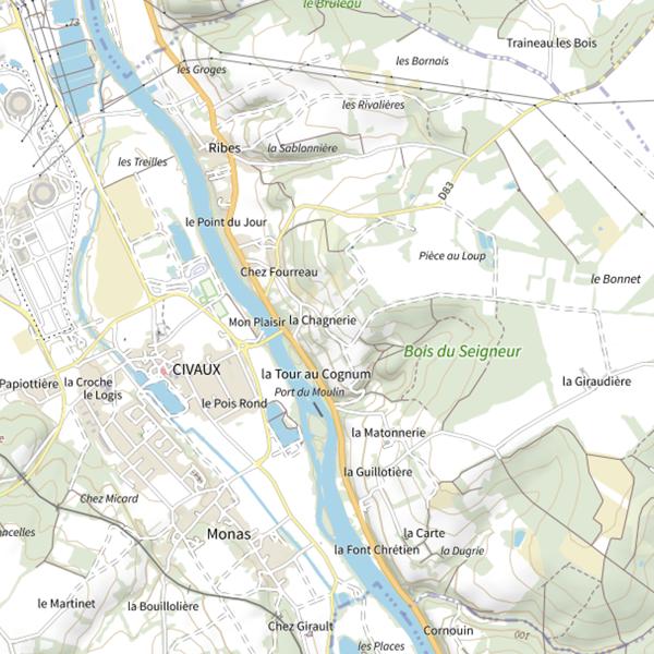 Plan cartographique de Plan d'eau de Loubressac (Civaux)