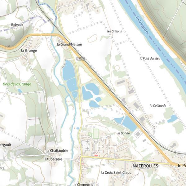 Plan cartographique de Plan d'Eau de Mazerolles (Mazerolles)