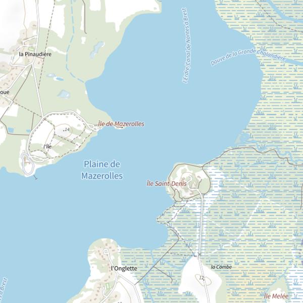 Plan cartographique de Plan d'Eau de Mazerolles (Sucé-sur-Erdre)