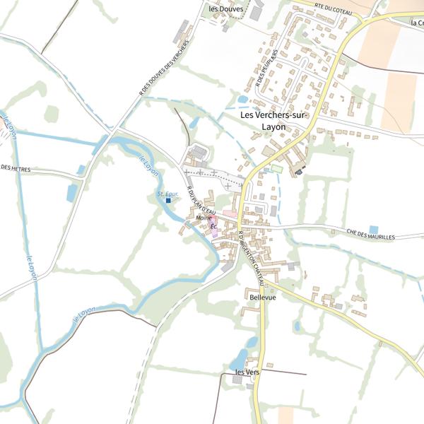 Plan cartographique de Plan d'eau de Mers (Doué-en-Anjou)