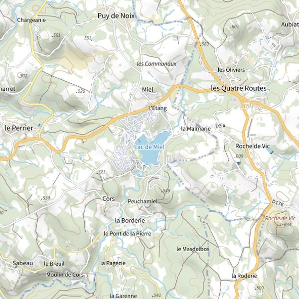 Plan cartographique de Plan d'Eau de Miel