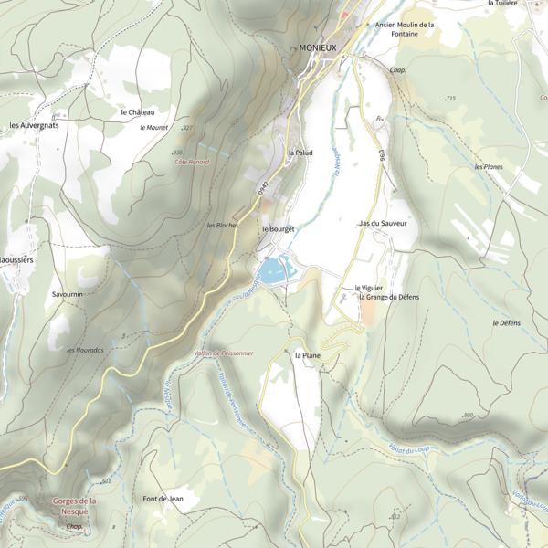 Plan cartographique de Plan d'eau de Monieux