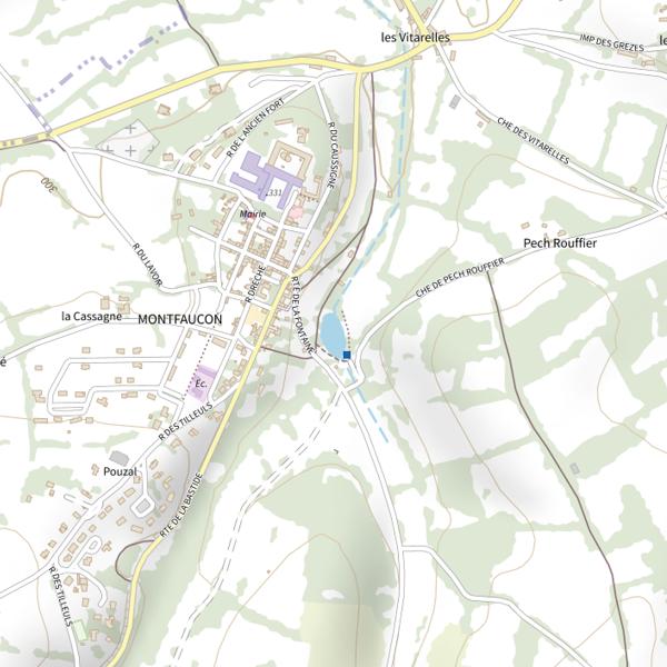 Plan cartographique de Plan d'Eau de Montfaucon