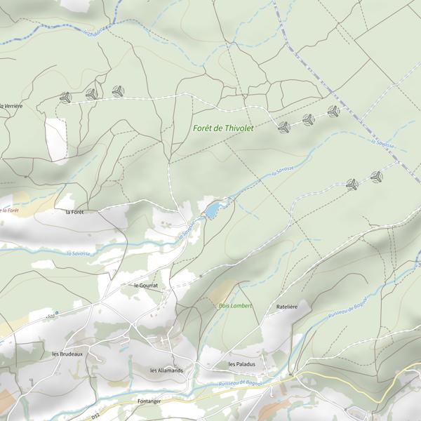 Plan cartographique de Plan d'Eau de Montmiral