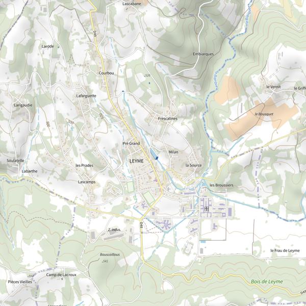 Plan cartographique de Plan d'Eau de Moulins de Fournols