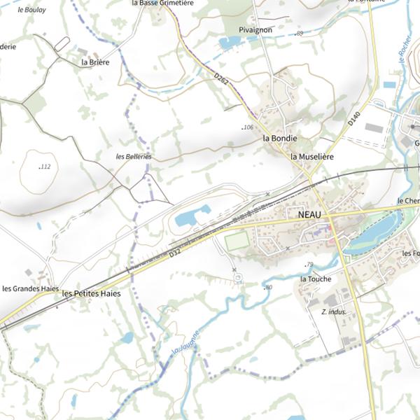 Plan cartographique de Plan d'Eau de Neau