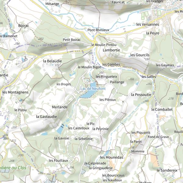 Plan cartographique de Plan d'eau de Neufont