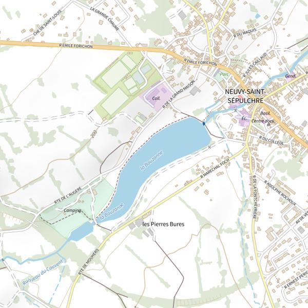 Plan cartographique de Plan d'Eau de Neuvy Saint Sépulcre