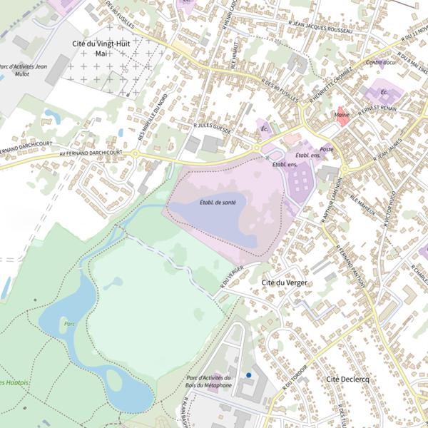 Plan cartographique de Plan d'Eau de Oignies