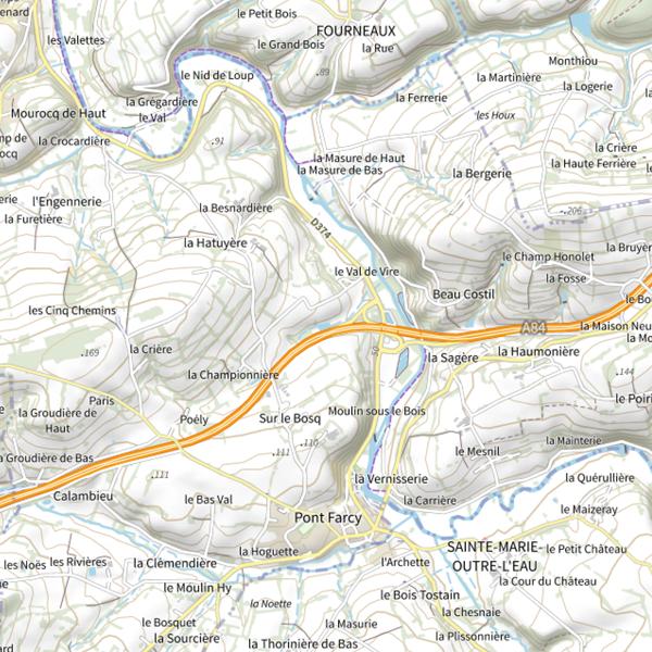 Plan cartographique de Plan d'eau de Pont-Farcy