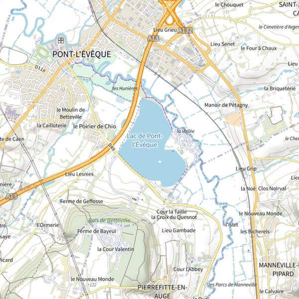 Plan cartographique de Plan d'eau de Pont-l'Evêque