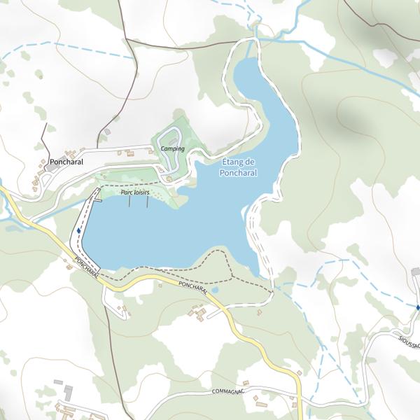 Plan cartographique de Plan d'Eau de Pontcharal