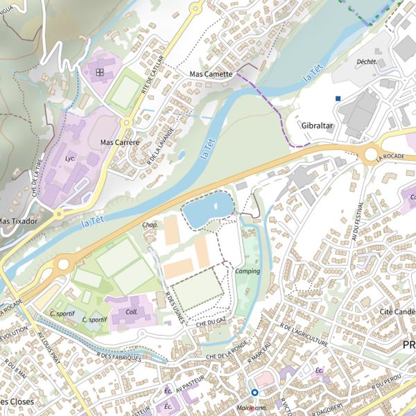 Plan cartographique de Plan d'Eau de Prades | Spot Idéal