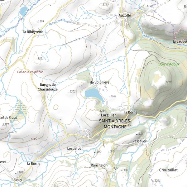 Plan cartographique de Plan d'Eau de Roche-Orcines