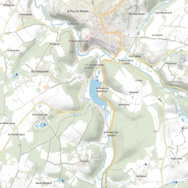 Plan cartographique de Plan d'Eau de Rochechouart