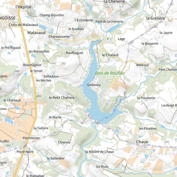 Plan cartographique de Plan d'eau de Rouffiac