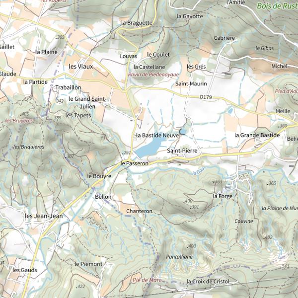 Plan cartographique de Plan d'eau de Rustrel