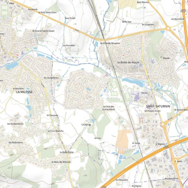 Plan cartographique de Plan d'eau de Saint Calais (Saint-Saturnin)