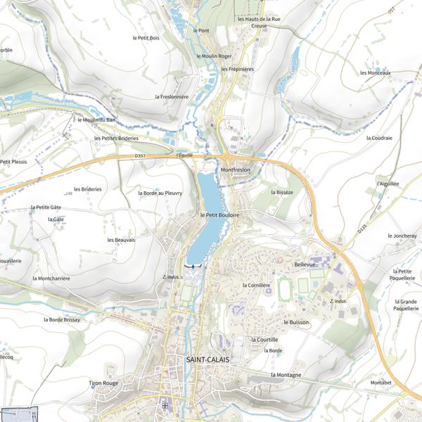 Plan cartographique de Plan d'Eau de Saint Calais