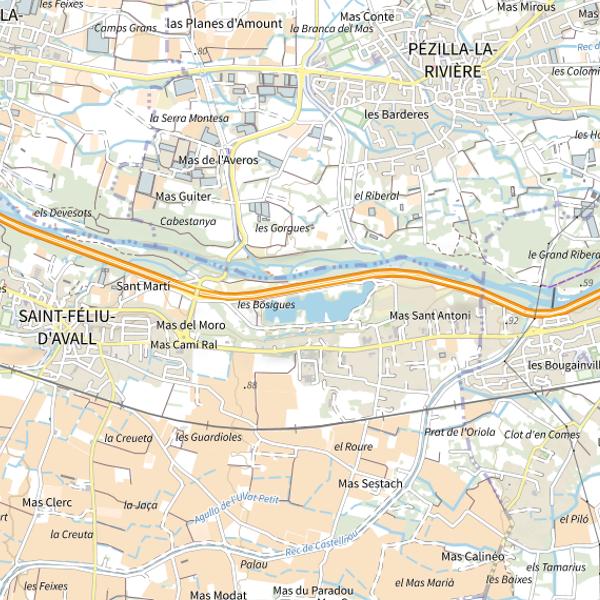 Plan cartographique de Plan d’eau de Saint-Féliu-d’Avall