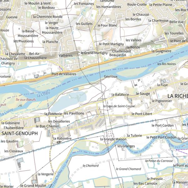 Plan cartographique de Plan d'Eau de Saint Genouph