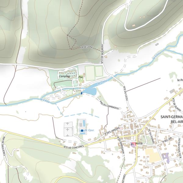 Plan cartographique de Plan d'Eau de Saint Germain du Bel Air