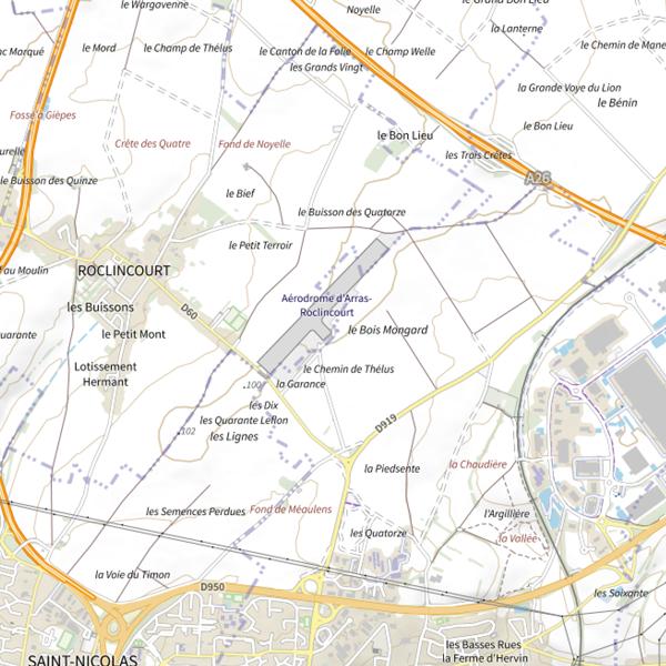 Plan cartographique de Plan d'eau de Saint-Laurent-Blangy (Roclincourt)