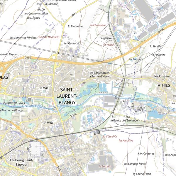 Plan cartographique de Plan d'Eau de Saint-Laurent-Blangy