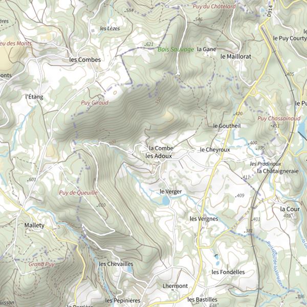 Plan cartographique de Plan d'eau de Saint Marc ou Dognon (La Jonchère-Saint-Maurice)