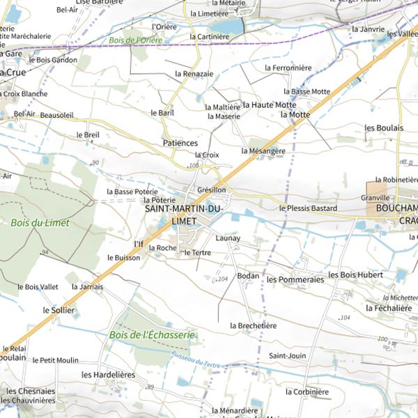 Plan cartographique de Plan d'Eau de Saint-Martin du Limet