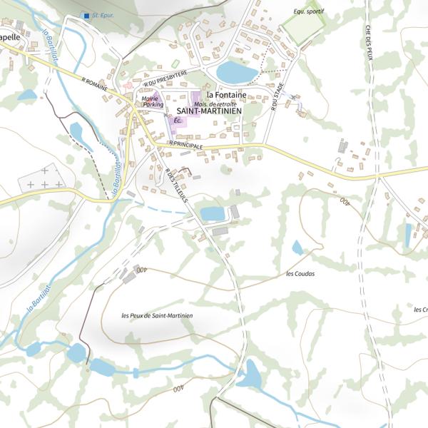 Plan cartographique de Plan d'Eau de Saint Martinien