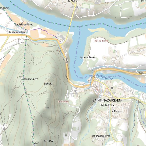 Plan cartographique de Plan d'Eau de Saint Nazaire (Saint-Nazaire-en-Royans)